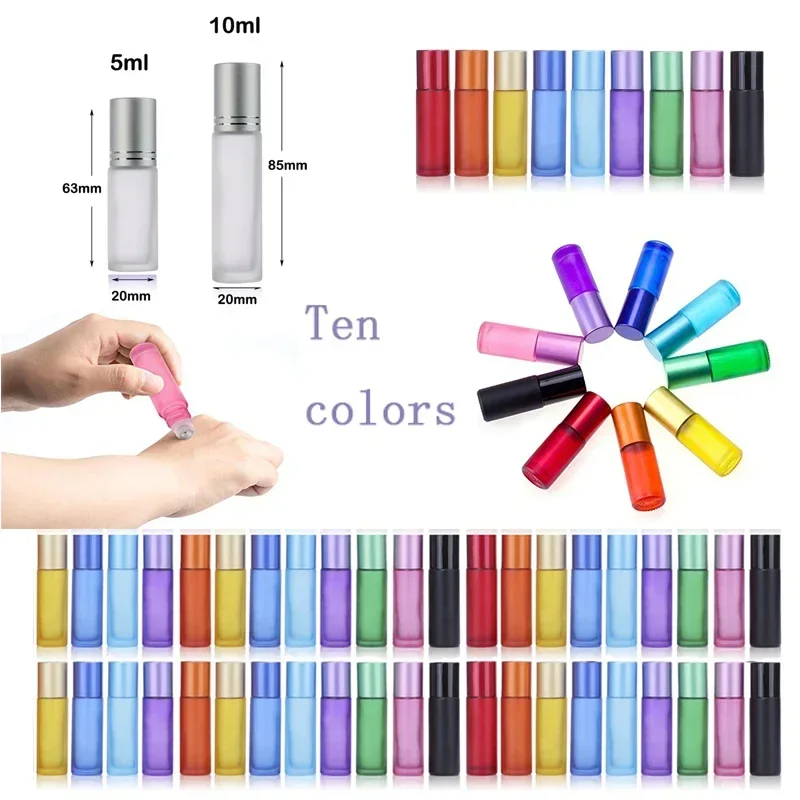 Perfume Fragrance Booster - ขวดแก้วฝ้าแบบลูกกลิ้งขนาด 5-10 มล. 10/30/50 ชิ้น สำหรับน้ำมันหอมระเหย