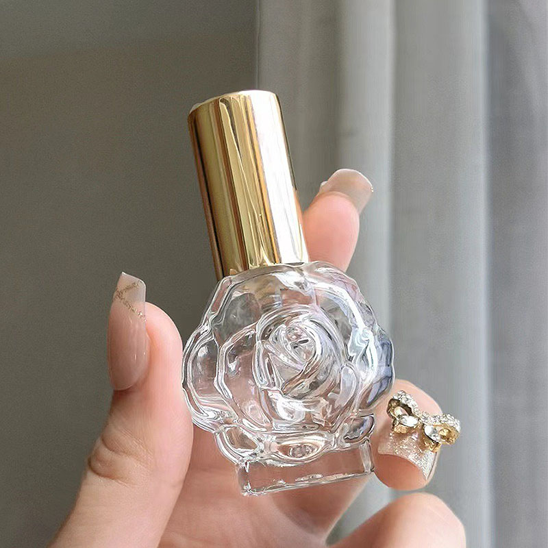 Perfume Fragrance Booster - ขวดน้ำหอมแบบพกพาขนาด 10 มล. รูปทรงดอกกุหลาบ ขวดแก้วแบบฉีดพ่น รีฟิลได้