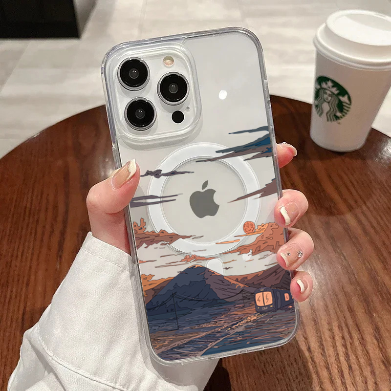 Perfume Pure Xs - เคสโทรศัพท์แฟชั่นลายพระอาทิตย์ตกสำหรับ iPhone 17 Pro 16 15